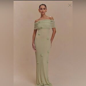 Meshki Strapless Light Green Dress